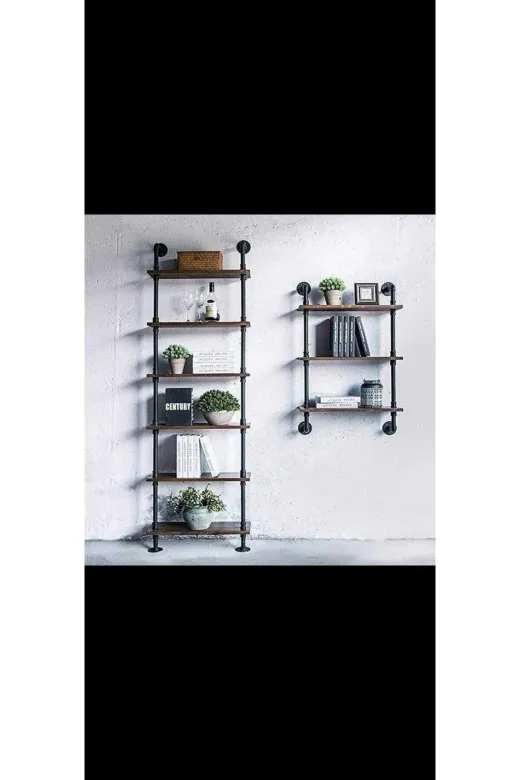 Blbndesign RafNo329 Dekoratif Duvara Borudan Raf 2'li Set