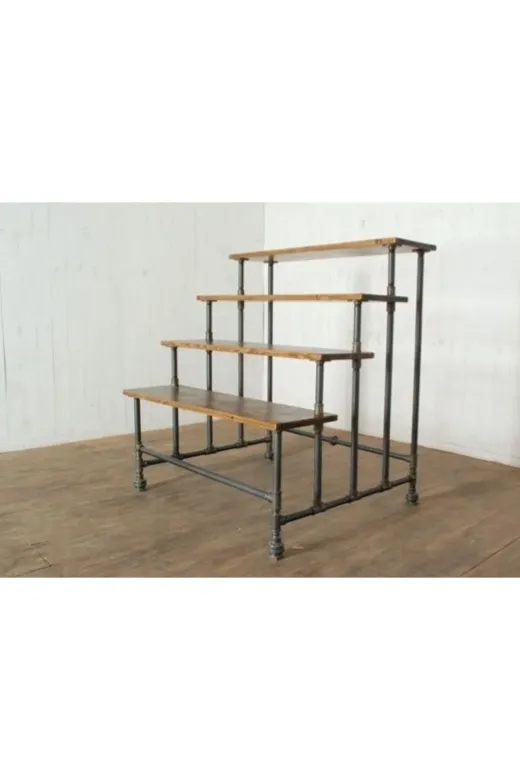 Blbndesign RafNo423 Dekoratif Borudan 4 Katlı Sehpa