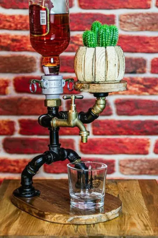 Blbndesign RafNo442 Dekoratif Borudan Alkol Standı
