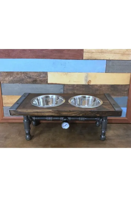 Blbndesign RafNo451 Dekoratif Borudan Kedi Köpek Mama Standı