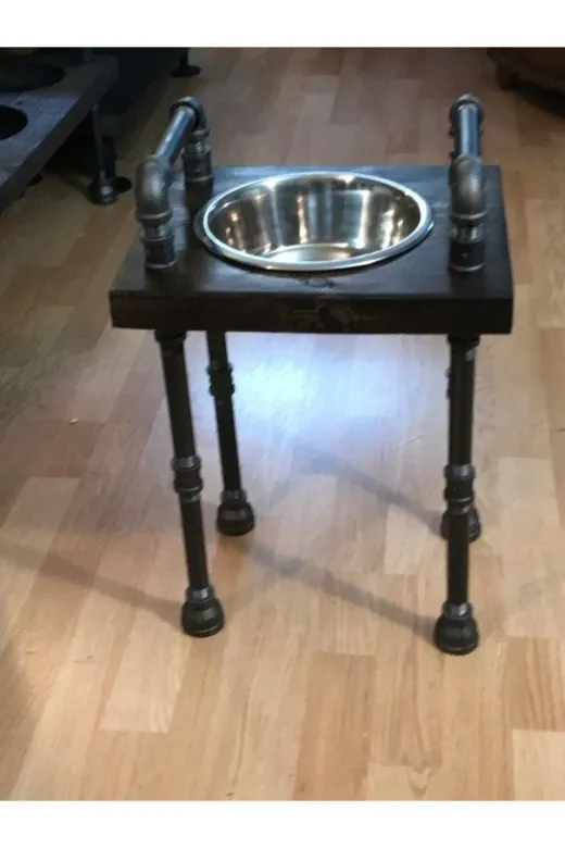 Blbndesign RafNo512 Dekoratif Borudan Kedi Köpek Mama Standı
