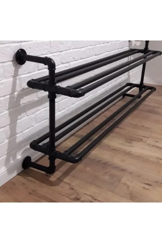 Blbndesign RafNo529 Dekoratif Duvara Borudan Ayakkabılık 150 Cm
