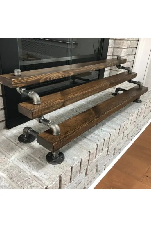 Blbndesign RafNo544 Dekoratif Borudan Ayakkabılık Ve Raf 75 Cm