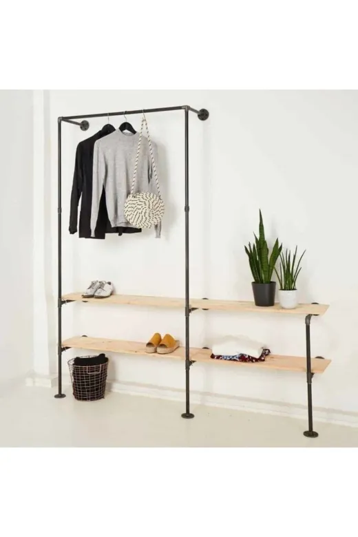 Blbndesign RafNo603 Dekoratif Borudan Raf Ve Askılık 300 Cm