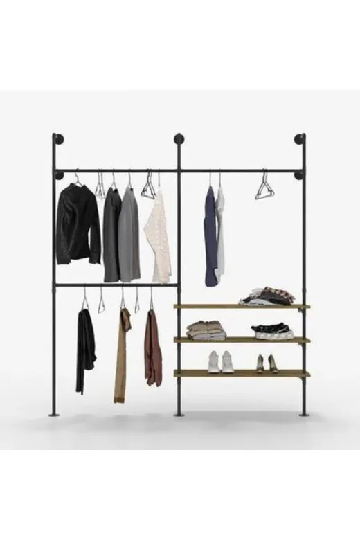 Blbndesign RafNo606 Dekoratif Borudan Raf Ve Askılık 250 Cm