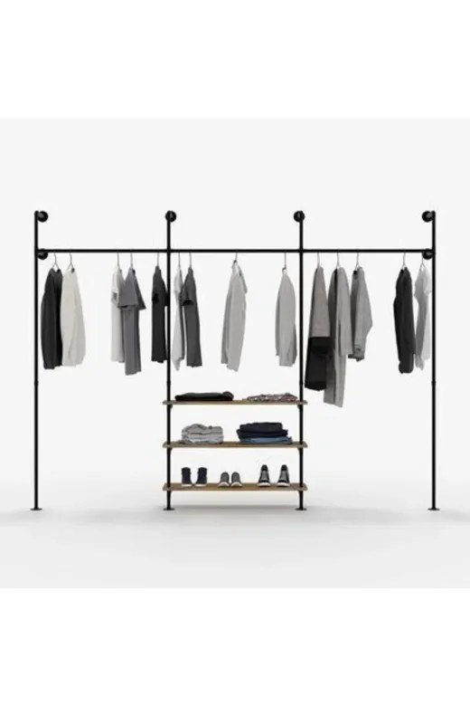 Blbndesign RafNo608 Dekoratif Borudan Raf Ve Askılık 225 Cm
