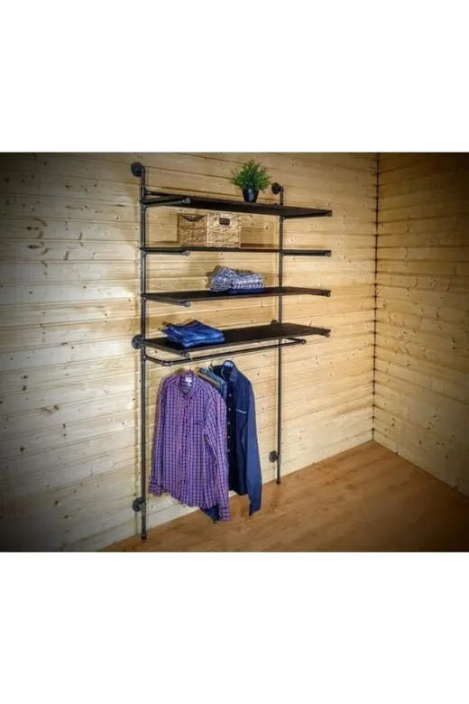 Blbndesign RafNo628 Dekoratif Borudan Raf Ve Askılık 75 Cm