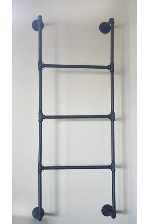 Blbndesign RafNo647 Dekoratif Borudan Raf Ve Askılık Merdiveni