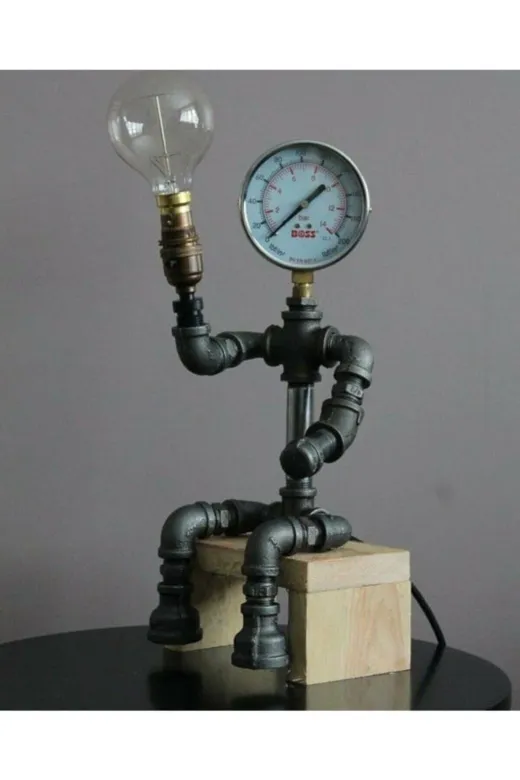 Blbndesign Ürün No:279 Dekoratif Masaüstü Insan Modeli Aydınlatma Boru Lambader