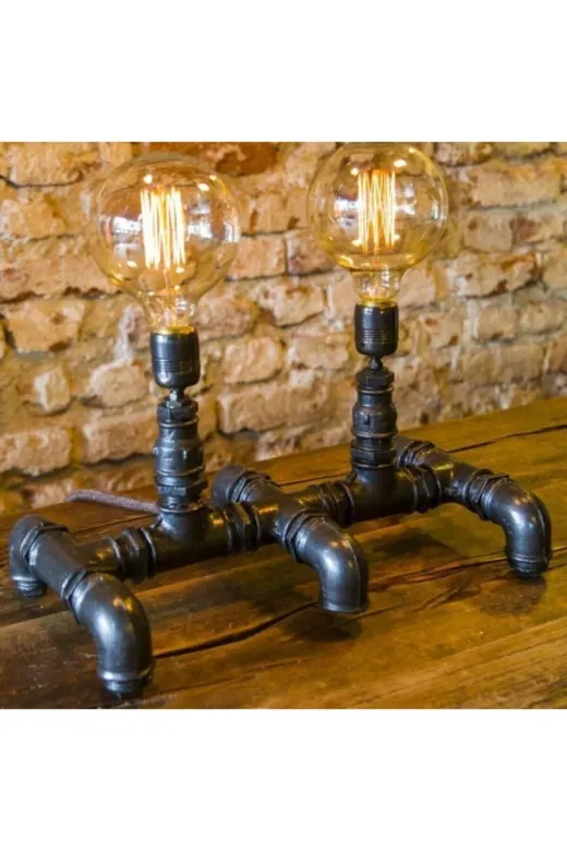 Blbndesign Ürün No:402 Dekoratif Masaüstü Aydınlatma Boru Lambader