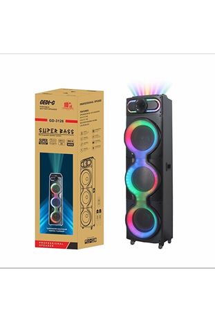 Blic fOXtTvbKsV Gd-3126 Dijital Led Göstergeli Mikrofonlu Rgb Tws Üçlü 10 Inç Stereo Kablosuz Karaoke Hoparlör
