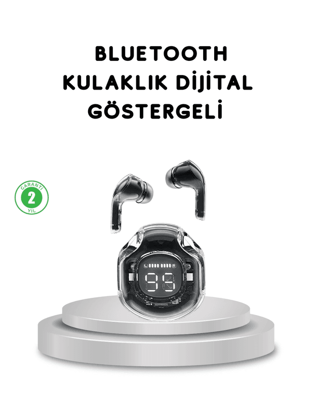 Bluetooth 5.3 Kablosuz Kulaklık HiFi Stereo ve Ekstra Bass Dijital Ekranlı