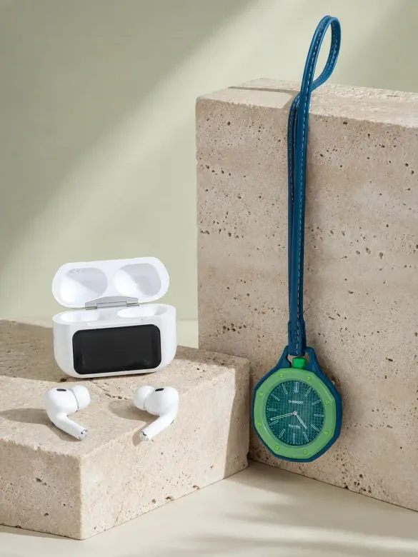 Bluetooth 5.4 Kablosuz Kulaklık Yeşil Askılı og Charm Saat İkili Set