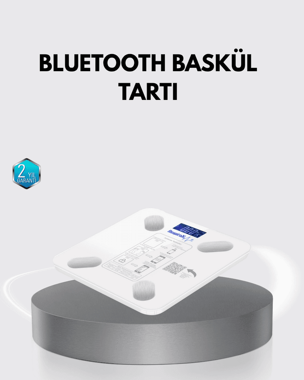 Bluetooth Akıllı Tartı – 8 Fonksiyonlu Dijital Baskül, 180 Kg Kapasiteli