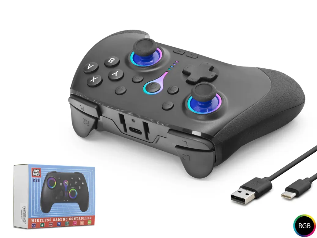 Bluetooth Gamepad Pc Ios Android Switch Ps3 Ps4 Uyumlu Rgb - Siyah ND505B