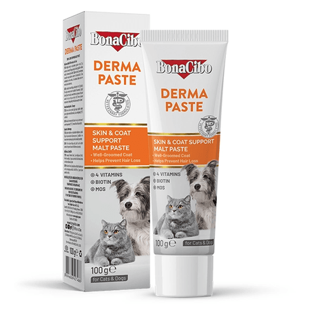 BonaCibo ked21104515 Derma Paste Yetişkin Kedi Ve Köpekler Için Deri Ve Tüy Bakımını Destekleyici Malt Macun 100 Gr. X 3 Adet