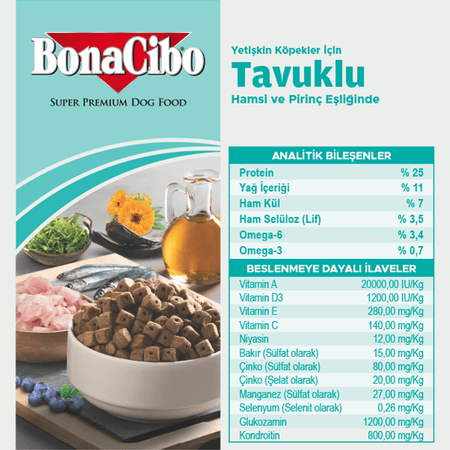 BonaCibo köp89945516 Adult Dog Form Tavuklu Yetişkin Köpek Maması  100 Gr X 5 Adet