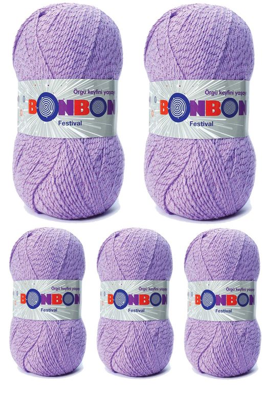 Bonbon RT-RYL-10ARBNFS205-5 5 Adet Festival Simli Örgü İpi Yünü Renk No:205