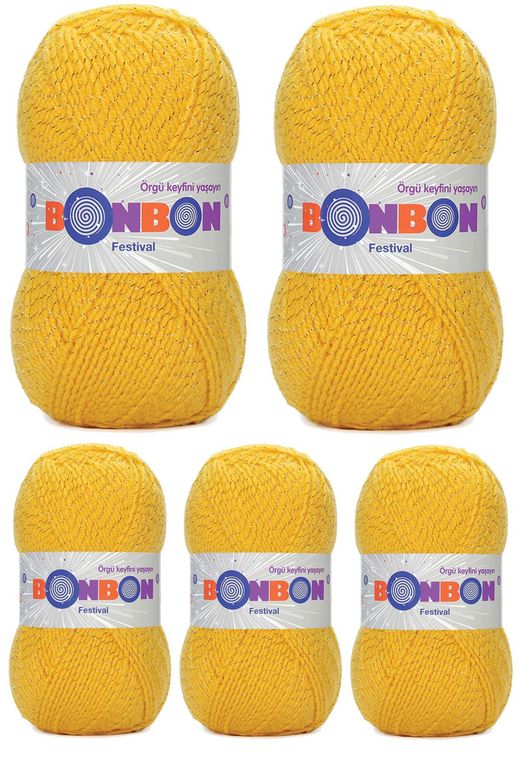 Bonbon RT-RYL-10ARBNFS217-5 5 Adet Festival Simli Örgü İpi Yünü Renk No:217