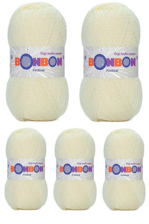 Bonbon RT-RYL-10ARBNFS223-5 5 Adet Festival Simli Örgü İpi Yünü Renk No:223