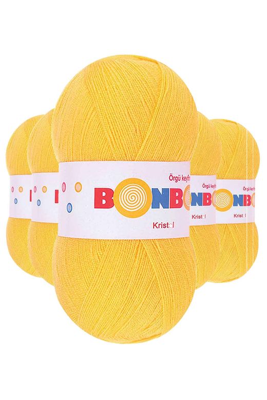 Bonbon RT-RYL-5ARBNLF98217 5 Adet Kristal El Örgü Lif İpi Sarı 98217