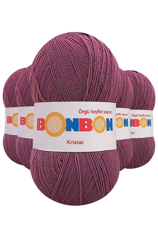 Bonbon RT-RYL-5ARBNLF98303 5 Adet Kristal El Örgü Lif İpi Koyu Gül Kurusu 98303