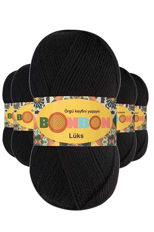 Bonbon RT-RYL-5ARBNPT98206 5 Adet Lüks Patik İpi Yünü Siyah 98206