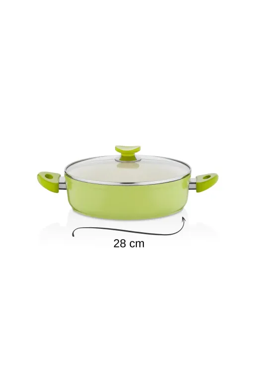 Bonera 476.0075 Seramik 28 Cm Karnıyarık Tencere Yeşil