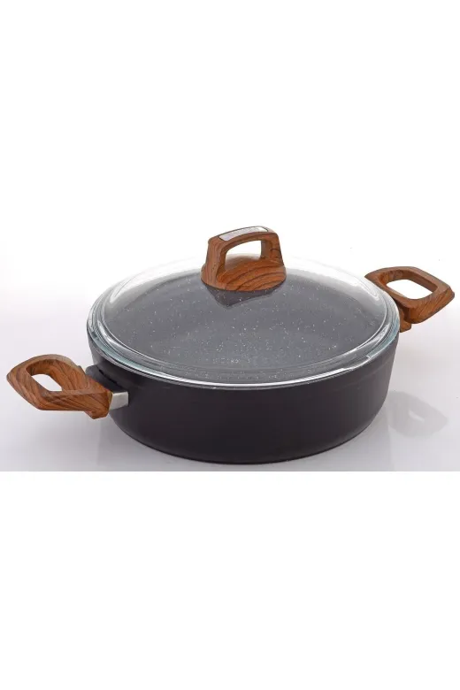 Bonera GRNT 1043 Vogue Granit 28 Cm Karnıyarık Tencere Ahşap Kulp