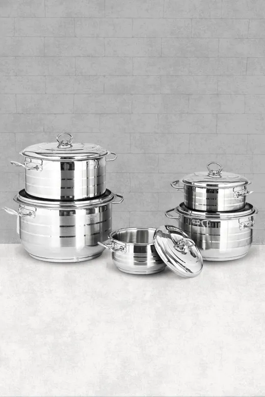 Bonera SET.00372 Masterchef 10 Parça Çelik Tencere Set