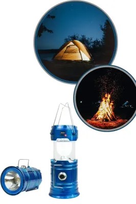 Boy Güneş Enerjili Kamp Feneri Usb Şarjlı 1 Adet (büyük Model)