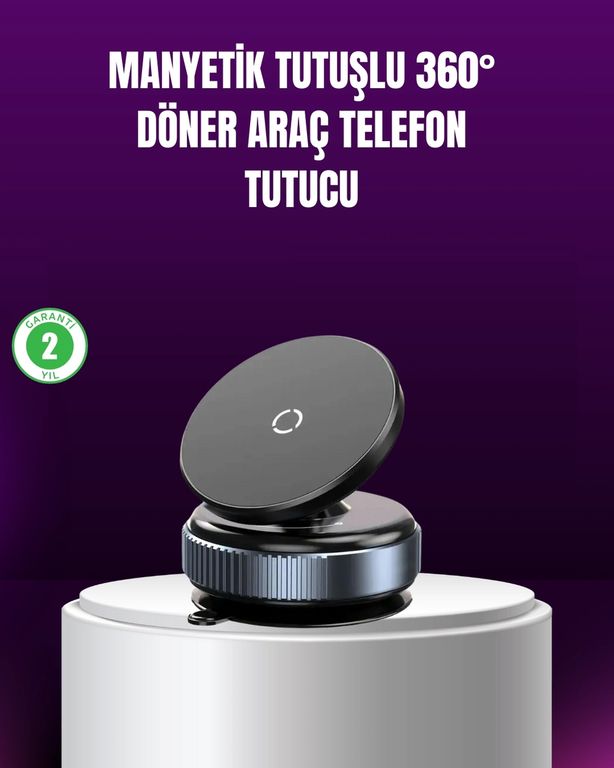 Brand TRİTHLTXUCZK009TELEFONTUTUCU-BLNCCC Araç İçi Manyetik Telefon Tutucu 360 Döner Vakumlu Stand