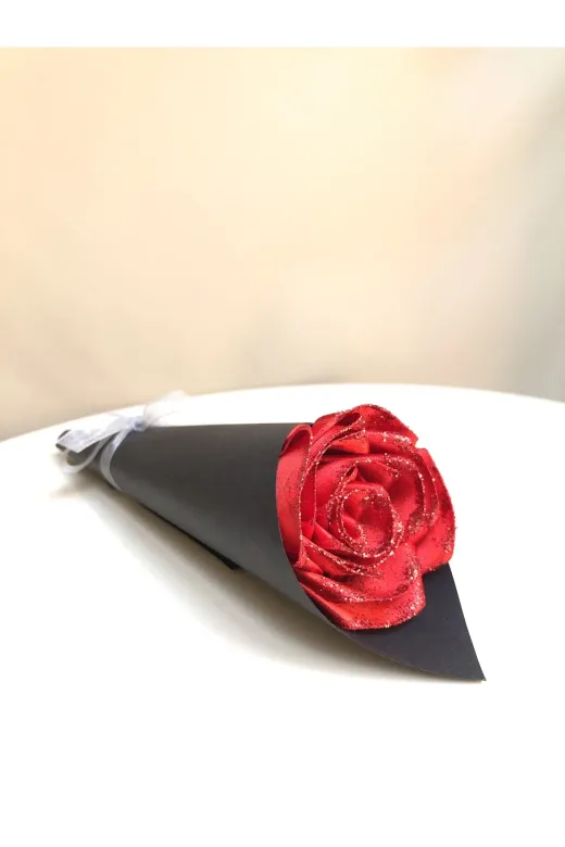 brownArtz YGB100101 Tekli Saten Gül Buketi Yapay Çiçek Yılbaşı Hediyelik