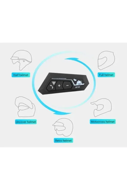 Bt22 Kask Kulaklık Bluetooth Motosiklet Kulaklık 5.0 Bluetooth Interkom Motorsiklet Kulaklık