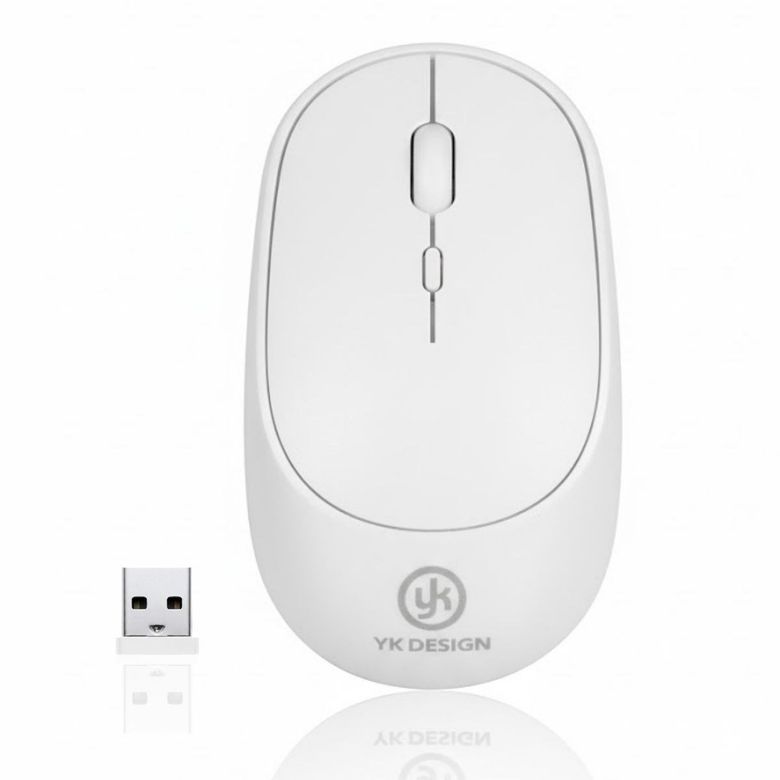 BUFFER® Beyaz Renkli Ergonomik Sessiz Kablosuz Mouse – USB Alıcılı, Ofis ve Oyun İçin Konforlu Bilgisayar Faresi MS6310
