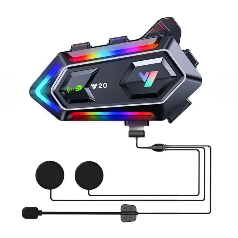 BUFFER® Y20 Motorsikletler İçin Kablosuz Bluetooth Kulaklıklı – Suya Dayanıklı, Uzun Ömürlü Batarya, Gürültü Engelleme Özellikli Kask Kulaklığı