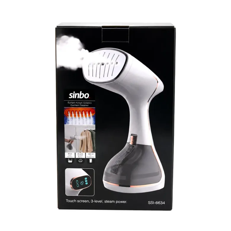 BUHARLI KIRIŞIKLIK GİDERİCİ DİK ÜTÜ 2 MOD 320ML SU KAPASİTE DK 26G BUHAR DOKUNMATİK EKRAN SSI-6634 (4745)