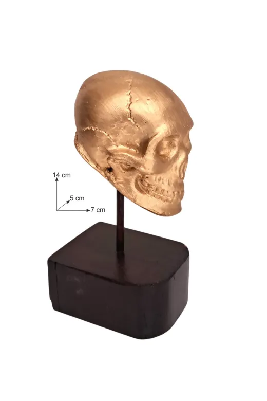 burefe BH-0007 Antik Gold Dekoratif Kaideli Kurukafa Heykeli