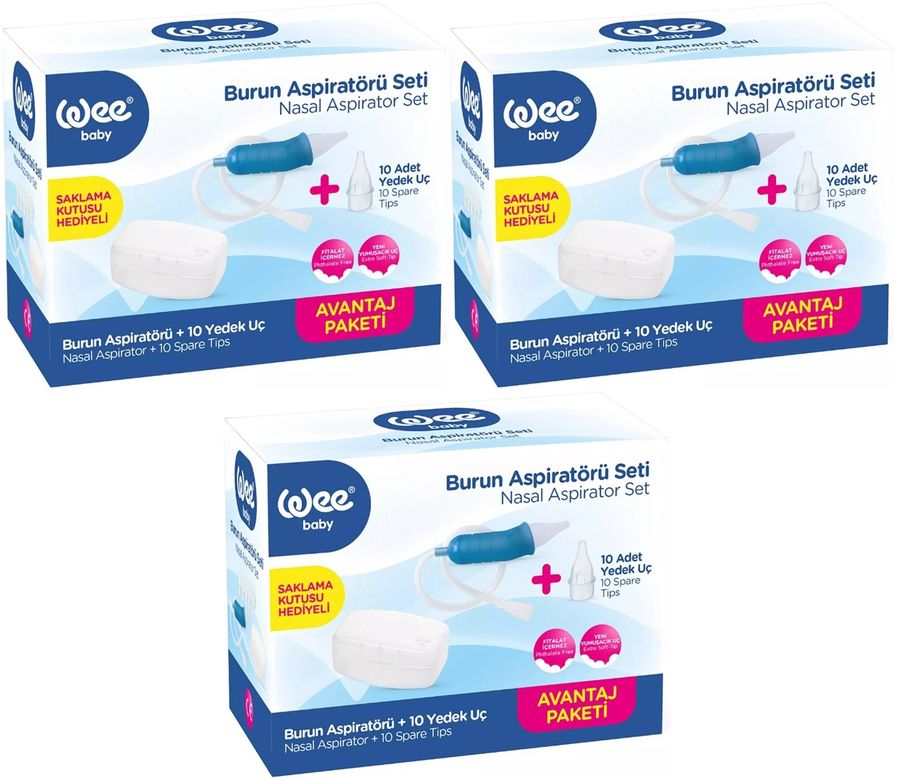Burun Aspiratörü Seti Şeffaf (WEE945) 3 Lü Set