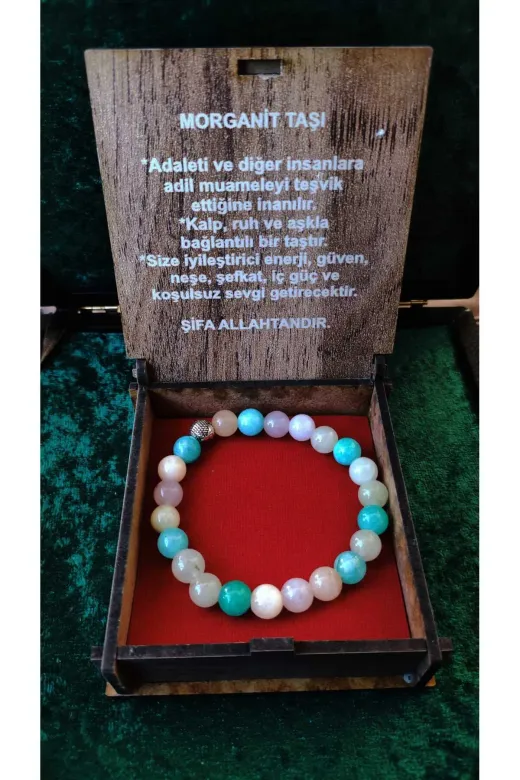 Butik morganitdtb01 Morganit Doğal Taş Bileklik