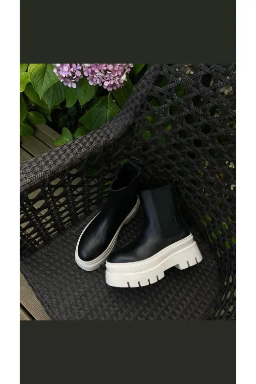 Butik nb59 Noble Shoes Hakiki Deri Kalın Tabanlı  Bot