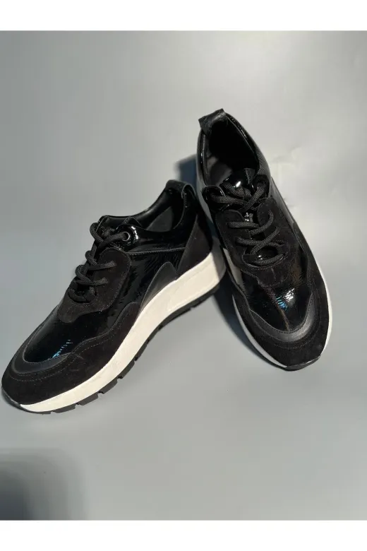 Butik nb66 Noble Shoes Hakiki Deri Siyah Sneaker