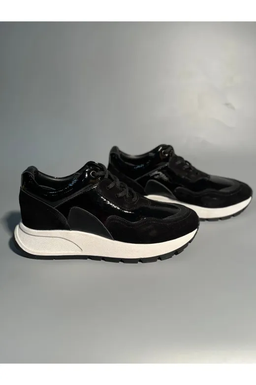 Butik nb66 Noble Shoes Hakiki Deri Siyah Sneaker