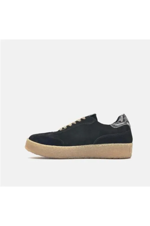 Butik SMT22 Noble Shoes Hakiki Deri Süet Siyah Sneaker