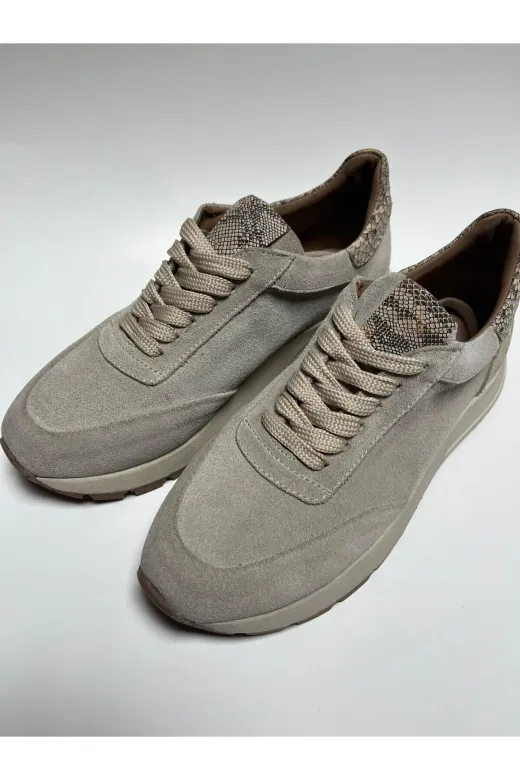 Butik SMT34 Noble Shoes Hakiki Deri Bej Süet Kadin Sneaker & Spor Ayakkabi