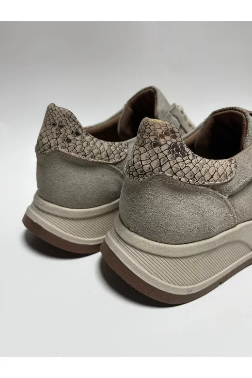 Butik SMT34 Noble Shoes Hakiki Deri Bej Süet Kadin Sneaker & Spor Ayakkabi
