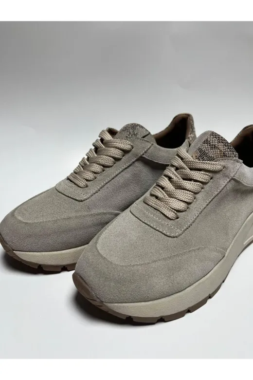Butik SMT34 Noble Shoes Hakiki Deri Bej Süet Kadin Sneaker & Spor Ayakkabi