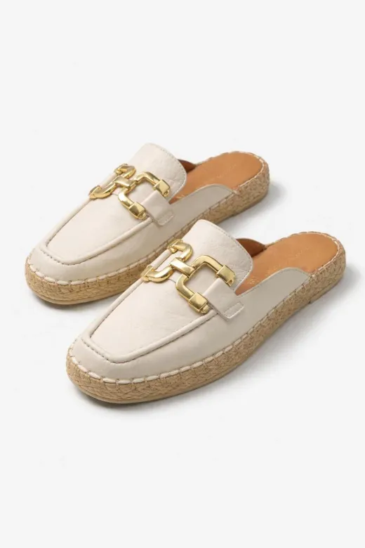 Butik SMT40 Noble Shoes Hakiki Deri Kapali Burun Espadril Terlik
