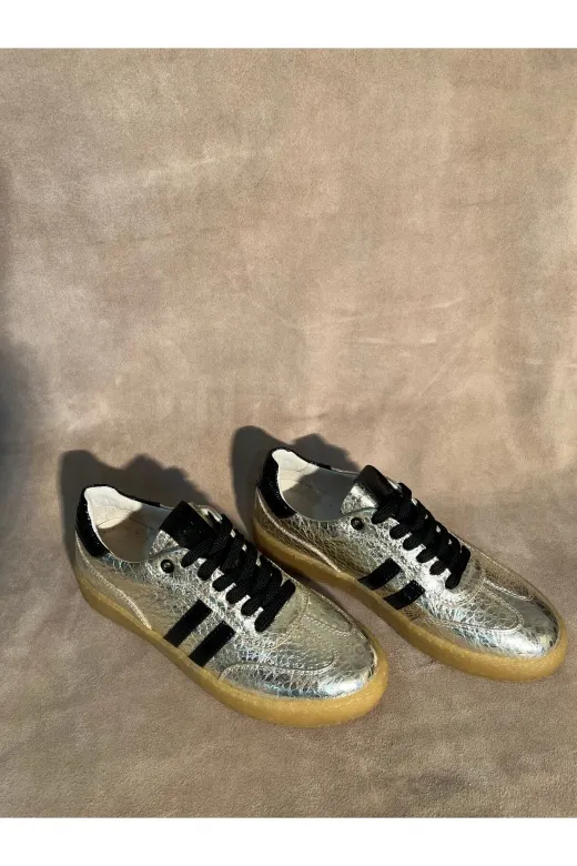 Butik SMT6 Noble Shoes Hakiki Deri Altın Sneaker