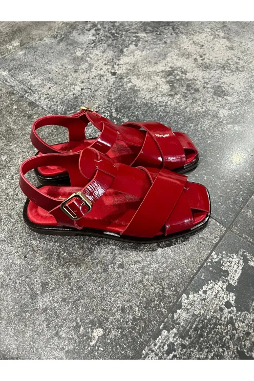 Butik SMT7 Noble Shoes Hakiki Deri Rugan Sandalet